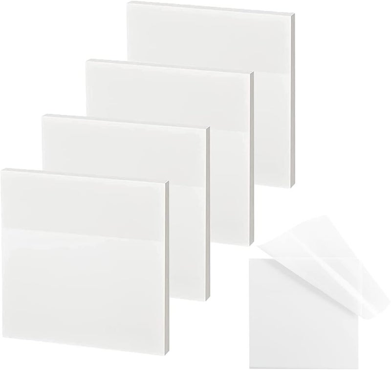 ENLUOM Transparent Sticky Notes - 3x3 inch Clear Sticky Notes Waterproof Self-Adhesive Translucent Sticky Note Pads for Books Annotation, See Through Sticky Note (200 Sheets) - Image 1